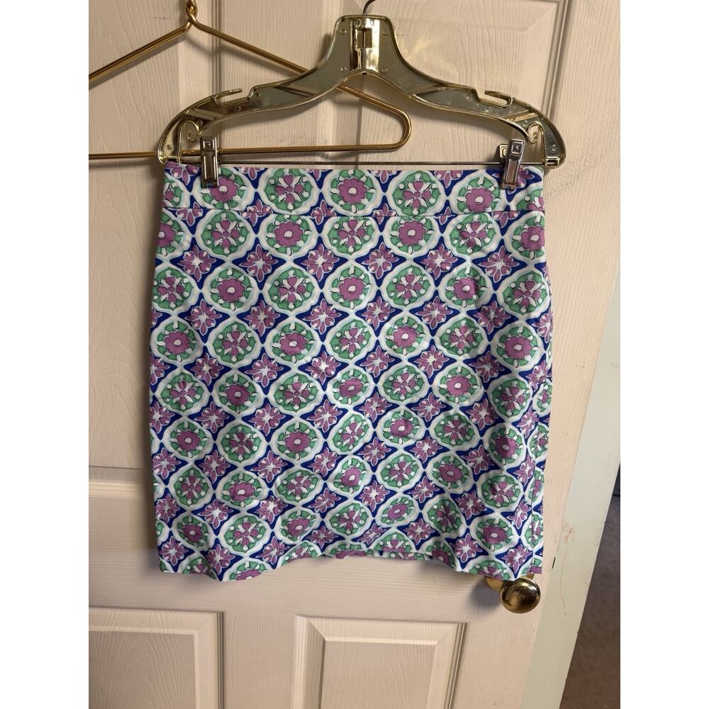 Talbots Skirt Sz 4 30x19 Multicolor Floral Mini Straight Pencil Stretch Work New